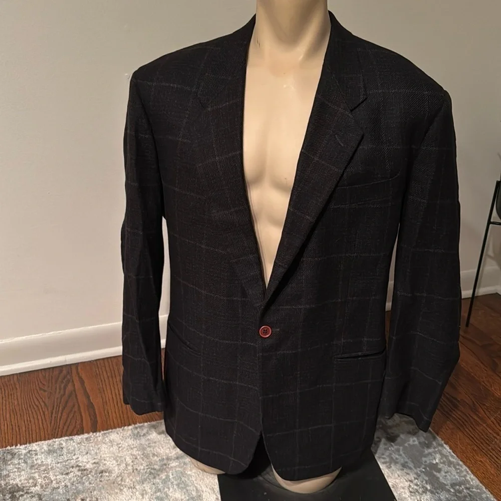 Lubiam Men’s Suit Jacket Plaid Cashmere Stuart Chicago Made in Italy
